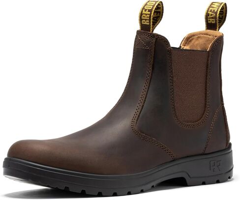 ROCKROOSTER Chelsea Boots for Men, 6" Soft Toe Slip On Non-Slip Rubber Outsole, Medium Bottom Width EH Leather Boot(AD100) in Kuwait