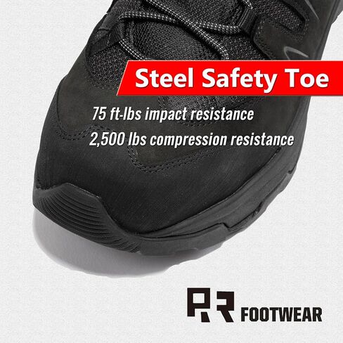 ROCKROOSTER Mens Waterproof Steel Toe Safety Work Boots with Casual Style Lightweight Comfort, 6 Inch Industrial Sneaker Boots AH001BK-Black, AH001BR-Brown in Kuwait