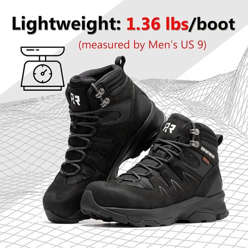 ROCKROOSTER Mens Waterproof Steel Toe Safety Work Boots with Casual Style Lightweight Comfort, 6 Inch Industrial Sneaker Boots AH001BK-Black, AH001BR-Brown in Kuwait