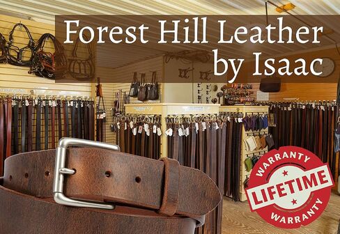 Construction Grade, Two Prong, Heavy Duty, Full Grain Leather Belt, 2" Wide, Made in USA in Saudi Arabia