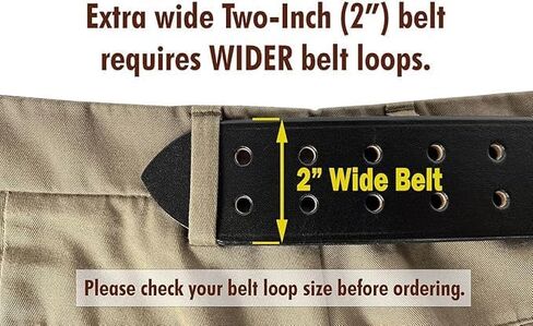 Construction Grade, Two Prong, Heavy Duty, Full Grain Leather Belt, 2" Wide, Made in USA in Saudi Arabia