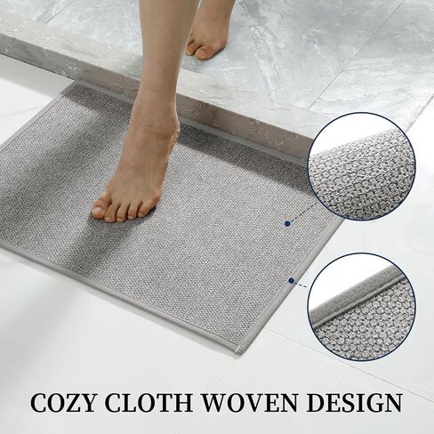 YIHOUSE Gray Bathroom Rugs Sets 3 Piece, Quick Dry Thin Bath Mat with Toilet Rug, Non Slip Absorbent Machine Washable, Bath Runner Rugs for Bathtub Sink Home Decor in Kuwait