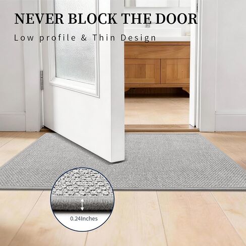 YIHOUSE Gray Bathroom Rugs Sets 3 Piece, Quick Dry Thin Bath Mat with Toilet Rug, Non Slip Absorbent Machine Washable, Bath Runner Rugs for Bathtub Sink Home Decor in Kuwait