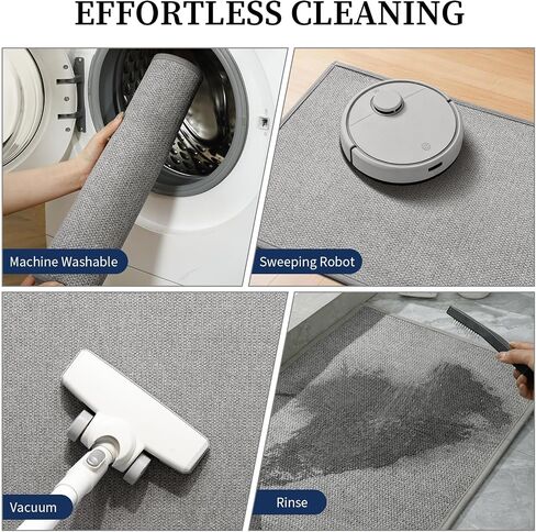 YIHOUSE Gray Bathroom Rugs Sets 3 Piece, Quick Dry Thin Bath Mat with Toilet Rug, Non Slip Absorbent Machine Washable, Bath Runner Rugs for Bathtub Sink Home Decor in Kuwait