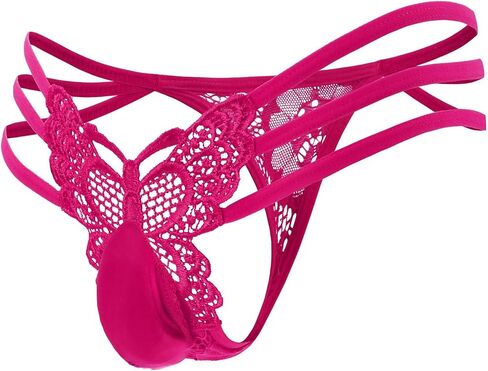 Men's Femboy Panties Sissy Butterfly Thong for Male Sheer Low Rise Floral Lace G-String Lingerie in Saudi Arabia