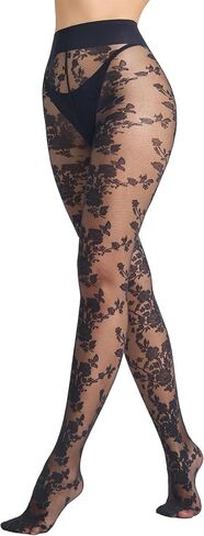 LABELLA Mesh Floral Patterned Pantyhose，Sheer & Breathable Pantyhose for Women,All-Day Wide Comfort Waistband in Saudi Arabia