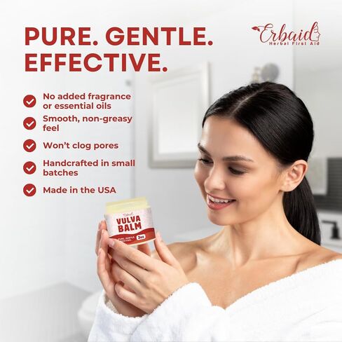 Vulva Balm – Vaginal Moisturizer for Women with Vaginal Dryness & Sensitive Skin – Natural Fragrance-Free Feminine Intimate Skin Care – Menopause & Postpartum Support – External Use Only, Made in USA in Kuwait