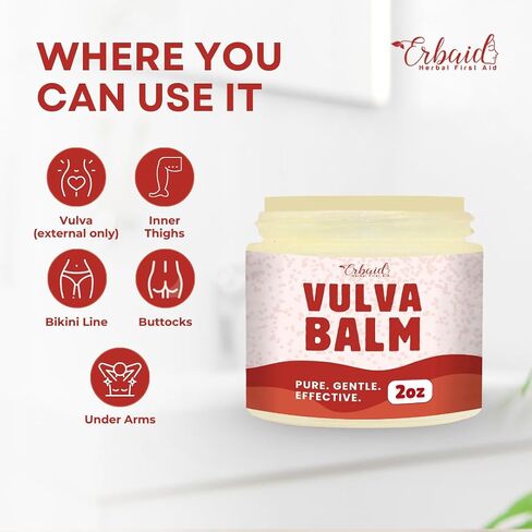 Vulva Balm – Vaginal Moisturizer for Women with Vaginal Dryness & Sensitive Skin – Natural Fragrance-Free Feminine Intimate Skin Care – Menopause & Postpartum Support – External Use Only, Made in USA in Kuwait