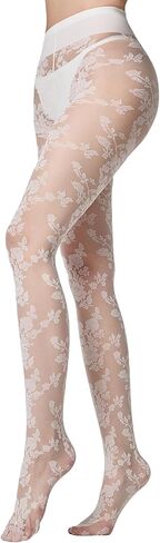 LABELLA Mesh Floral Patterned Pantyhose，Sheer & Breathable Pantyhose for Women,All-Day Wide Comfort Waistband in Saudi Arabia