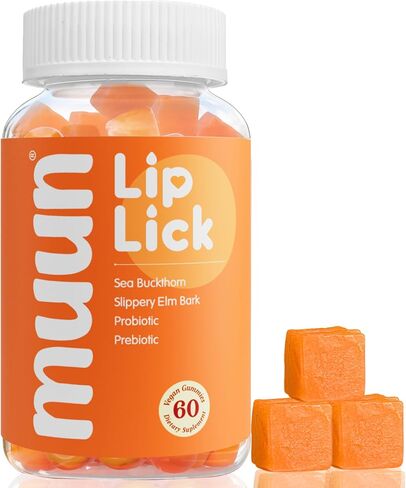 Muun Intimate Moisture Gummy with Slippery Elm Bark, Omega 6, 7, 9 & 3 Billion CFUs Probiotic, Prebiotic- Estrogen Free, Hormone Free for Feminine Care in Kuwait