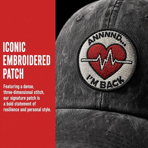 Annnnd…I’m Back Heart Attack Survivor Hats,Recovery Gifts for Women Men,Embroidered Vintage Washed Baseball Cap in Saudi Arabia
