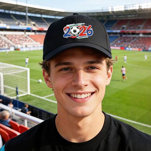 USA, CAN, MEX 2026 World Soccer Fans Hat,Black Soccer Hat - Adjustable Baseball Cap Gifts Accessories for Men and Women, for Games & Daily in Saudi Arabia
