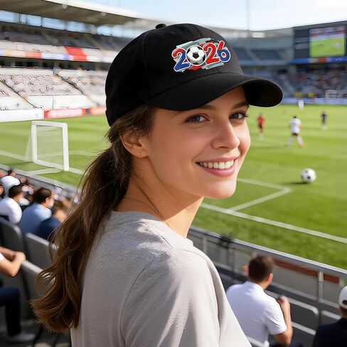 USA, CAN, MEX 2026 World Soccer Fans Hat,Black Soccer Hat - Adjustable Baseball Cap Gifts Accessories for Men and Women, for Games & Daily in Saudi Arabia