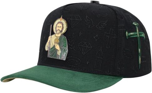 Ferreti Hats FT172 Gorra de San Judas Tadeo - San Judas Hat for Men & Women - Black Saint Jude Premium Snapback Hat for Men & Women, Gorras para Hombres Originales in Saudi Arabia