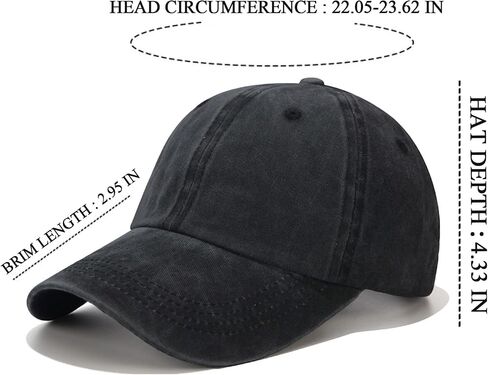 Washed Vintage Dad Hat, Adjustable Unisex Baseball Cap for Daily Use in Kuwait