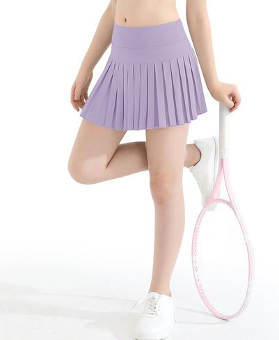 DOCUMO Pleated Skirts for Girls with Pocket Shorts Girls Athletic Golf Tennis Skorts Hight Waisted Skirts for Running Casual in Saudi Arabia