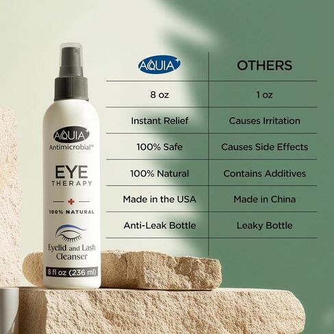 Eyelid Cleanser Spray 8oz | Blepharitis Treatment | Stye Eye Treatment | Eyelid Cleanser for Demodex, Chalazion, MGD, Mites, Dry Eye Relief | Hypochlorous Acid Spray For Eyes | Lid and Eyelash Cleaner in Kuwait