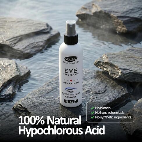 Eyelid Cleanser Spray 8oz | Blepharitis Treatment | Stye Eye Treatment | Eyelid Cleanser for Demodex, Chalazion, MGD, Mites, Dry Eye Relief | Hypochlorous Acid Spray For Eyes | Lid and Eyelash Cleaner in Kuwait