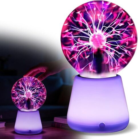 Plasma Ball Lamp Interactive Plasma Globe USB Powered 7 Color Light Bright Touch Mood Lighting Lightning Ball Cool Night Light Room Decor Lamp for Christmas Stocking Stuffers Party Gifts in Saudi Arabia