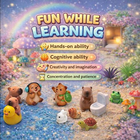 Capybara Gifts for Girls & Boys – DIY Glow Jar Toy with LED – Cute Capybara Night Light Arts and Crafts for Kids Ages 4 5 6 7 8-12 Year Old – Great Room Decor, Birthday Decorations & Easter Gifts in Saudi Arabia
