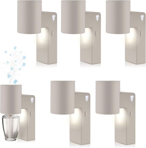 ROSSEX 2 Pcs Wall Fragrance Plug in with Night Light Compatible with Bath and Body Works Wallflowers, with 4-Speed Adjustable Fragrance Essential Oil Diffuser for Home, Khaki in Saudi Arabia