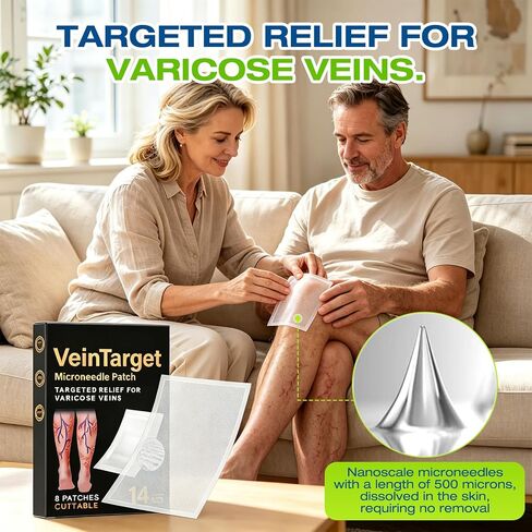 Vein Ease Microdarts Care Patches 2 Hours Fast Acting Leg Vein Care Patch Soothe Leg Swelling & Fatigue Improve Blood Circulation Varicose Veins Relief Patch for All Men Women All Skin Types in Saudi Arabia