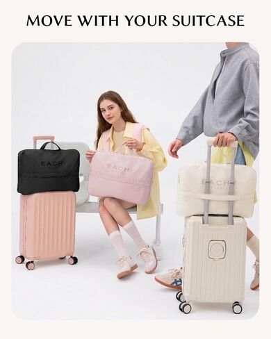 EACHY 5-in-1 Compression Packing Cube, Hanging Luggage Organizer with 4 Compartments for Clothes and Underwear, Machine Washable Travel Suitcase Accessories (Pink, Large) in Saudi Arabia