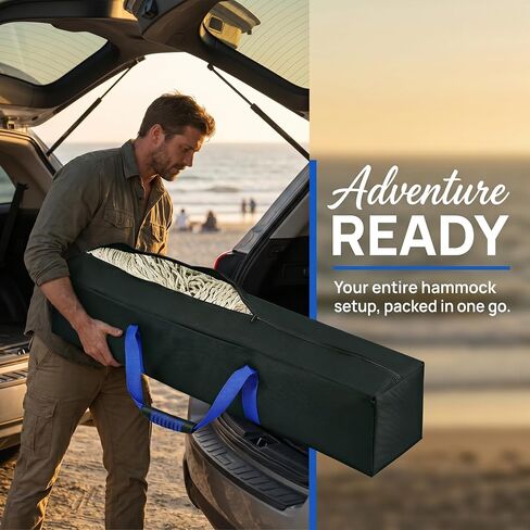 Hammock Storage Bag Heavy Duty Waterproof, 62''L x 10''W", Portable Steel Hammock Stand Carrying Bag with Zipper Closure, Black in Saudi Arabia