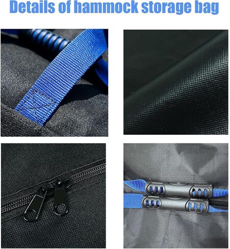 Hammock Storage Bag Heavy Duty Waterproof, 62''L x 10''W", Portable Steel Hammock Stand Carrying Bag with Zipper Closure, Black in Saudi Arabia