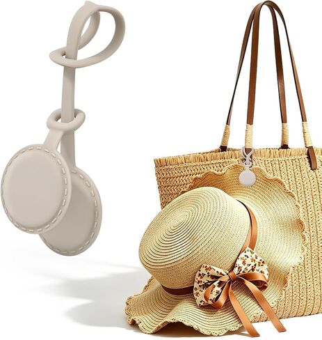 Magnetic Hat Clip for Travel on Bag, Soft Silicone Hat Holder with Adjustable Strap, Strong Magnet for Beach Hats & Straw Hats, Portable Vacation Outdoor Essentials, Light Coffee in Saudi Arabia