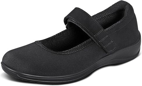 Orthofeet Springfield Orthopedic Women Mary Jane Shoe | Slip-On Mary Jane Sneaker with Adjustable Strap, Stretchable & Breathable, Arch Support, Ergonomic Cushioning, Wide Toe Box in Kuwait