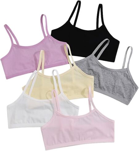 Girls Training Bra Crop Cami Teen Girl Starts Bras Stretch Strap Pack in Saudi Arabia