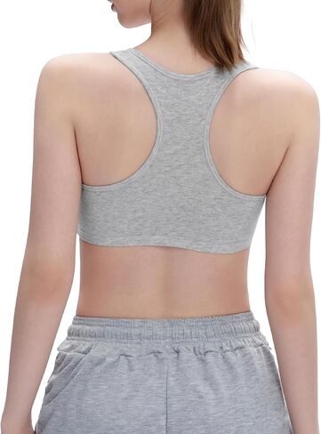 INNERSY حمالة صدر تدريب للفتيات المراهقات Racerback قطنية قابلة للتنفس من 6 إلى 16 سنة، 3 عبوات in Kuwait