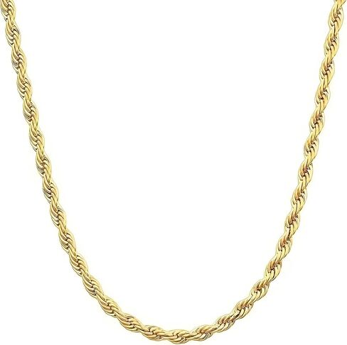 Real 14K Yellow Gold Solid Rope Chain Necklace for Women and Men Jewelry with Lobster Clasp, 1.55-3.05mm, 16-30inch in Saudi Arabia
