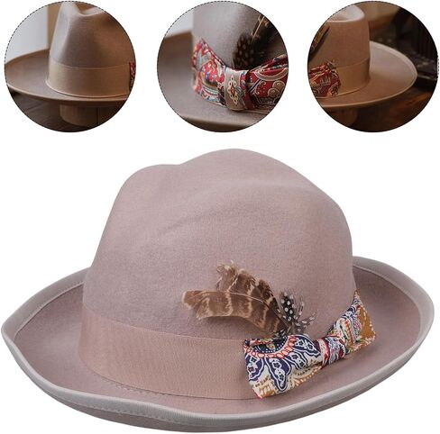 Fashion Fedoras Hat for Women with Bowknot Belt Panamas Magicians Wool Top Roleplay Costume Dress Up Outdoor in Saudi Arabia