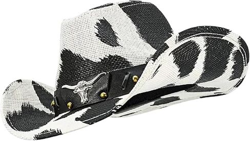 Travel Sun Hat Circus Show Winter Cow Pattern Fedoras with Sweat Absorbent for Casual Daily Wear Wide Border in Saudi Arabia