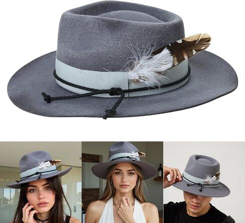 Distress Fedoras Hat for Male Women Party with Belt Roleplay Costume Cowboy Hats HippiesHat Stage Costume in Saudi Arabia