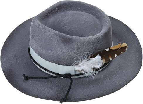 Distress Fedoras Hat for Male Women Party with Belt Roleplay Costume Cowboy Hats HippiesHat Stage Costume in Saudi Arabia