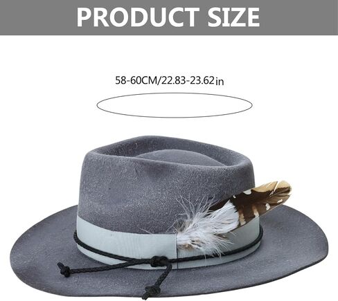 Distress Fedoras Hat for Male Women Party with Belt Roleplay Costume Cowboy Hats HippiesHat Stage Costume in Saudi Arabia
