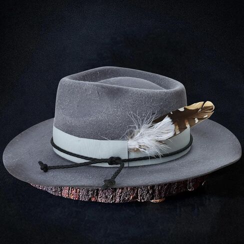 Distress Fedoras Hat for Male Women Party with Belt Roleplay Costume Cowboy Hats HippiesHat Stage Costume in Saudi Arabia
