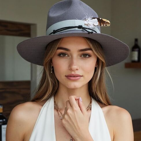 Distress Fedoras Hat for Male Women Party with Belt Roleplay Costume Cowboy Hats HippiesHat Stage Costume in Saudi Arabia