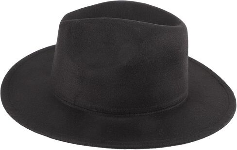 Baluue Men’s Wide Brim Fedora Hat Black Felt Jazz Cap Classic British Style Party Dress Hat for Fashionable Men in Kuwait