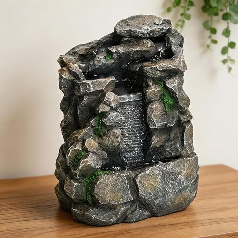 Waterfall Fountain Indoor Water Fall Theme Tabletop Zen Fountain for Home Decor Desk Fountain for Relaxation Meditation(Waterfall) in Saudi Arabia