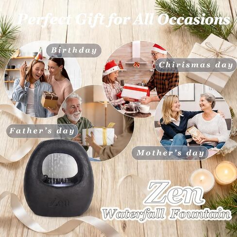 Zen Waterfall Fountain Indoor – Small Indoor Water Fountains with Relaxing Waterfall Feature, Decorative Water Fall Fountain for Home & Office in Kuwait