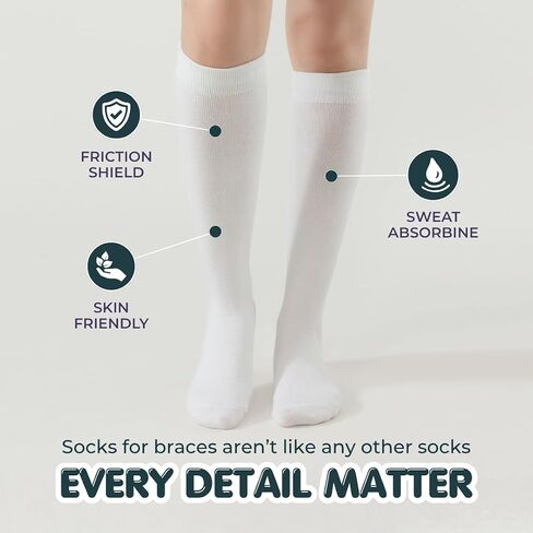 Lairos AFO Socks for Kids - 90% Cotton, Highly Stretchy, No Threads Inside, Solid Colors & Prints in Kuwait