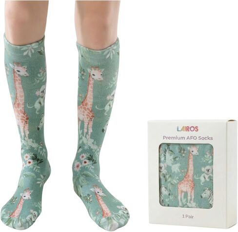 Lairos AFO Socks for Kids - 90% Cotton, Highly Stretchy, No Threads Inside, Solid Colors & Prints in Kuwait