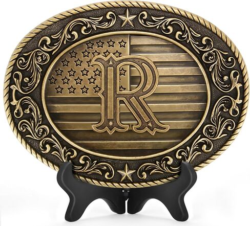 Superkred Western Belt Buckle for Men, Cowboy Initial Accessory for Women,Letters ABCDJMR to Z(Bronze) in Saudi Arabia