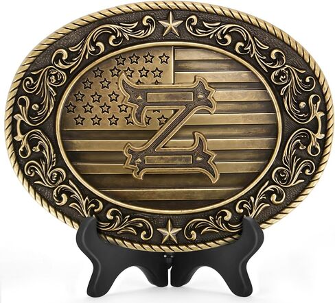 Superkred Western Belt Buckle for Men, Cowboy Initial Accessory for Women,Letters ABCDJMR to Z(Bronze) in Saudi Arabia