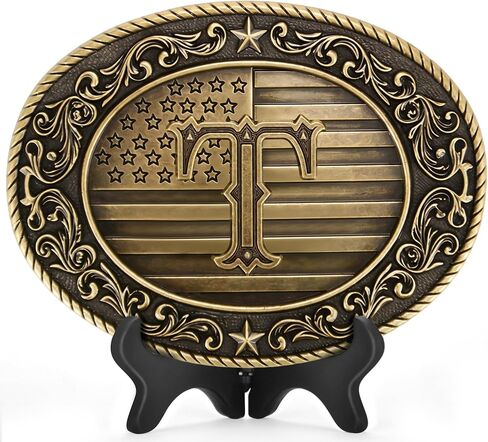 Superkred Western Belt Buckle for Men, Cowboy Initial Accessory for Women,Letters ABCDJMR to Z(Bronze) in Saudi Arabia