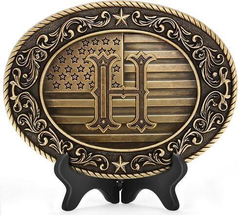 Superkred Western Belt Buckle for Men, Cowboy Initial Accessory for Women,Letters ABCDJMR to Z(Bronze) in Saudi Arabia